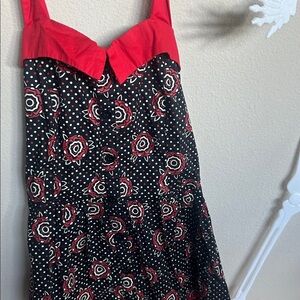 Sourpuss Red and Black halter  Dress size small
